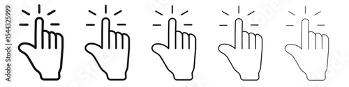 Interactive icon black and white vector sign