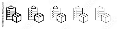Inventory icon black and white vector sign