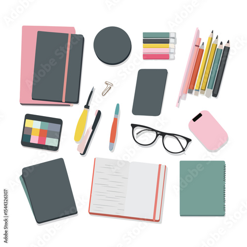 flat save transparent isolated in White Background, flat save vector transparent, Flat lay vector illustration