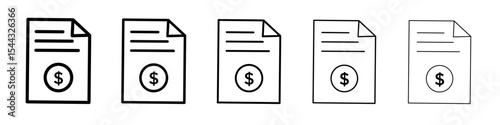 Invoice icon black and white vector sign