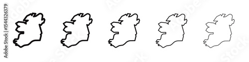 Ireland map icon black and white vector sign
