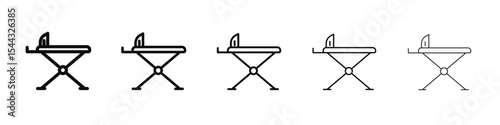 ironing table icon black and white vector sign
