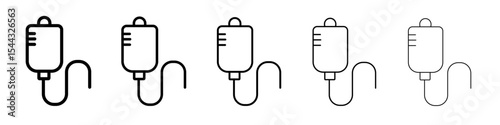 IV bag icon black and white vector sign