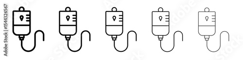 IV drip icon black and white vector sign