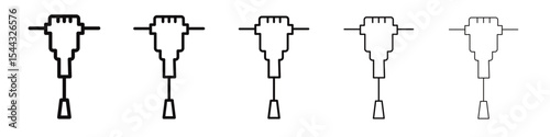 jack hammer icon black and white vector sign