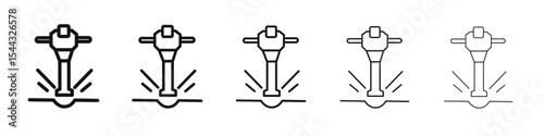 jack hammer icon black and white vector sign