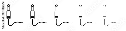Jack cable icon black and white vector sign