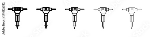 jack hammer icon black and white vector sign