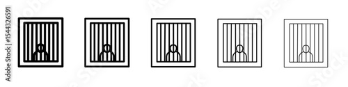 jail criminal prisioner icon black and white vector sign