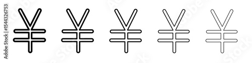 Japanese yen currency icon black and white vector sign