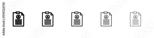 Job description icon black and white vector sign