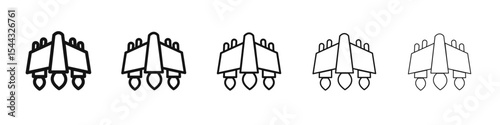 Jet pack icon black and white vector sign