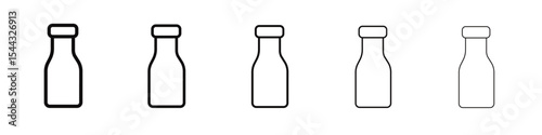 Juice bottle icon black and white vector sign