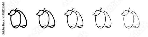 Jujube icon black and white vector sign