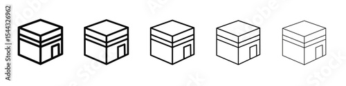 Kaaba icon black and white vector sign