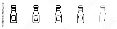 Ketchup icon black and white vector sign