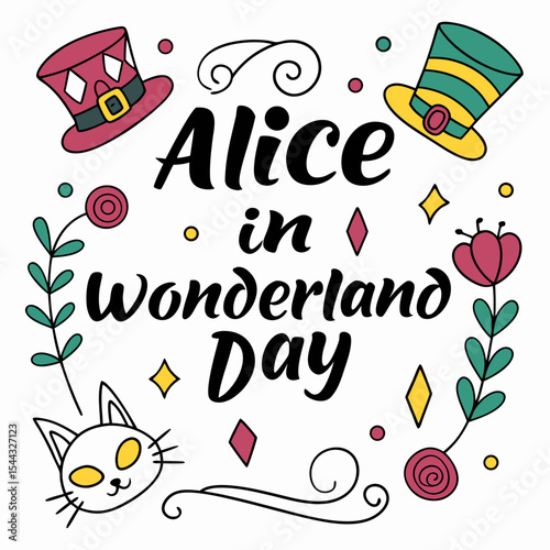 ALICE IN WONDERLAND DAY vector illustration