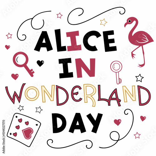 ALICE IN WONDERLAND DAY vector illustration