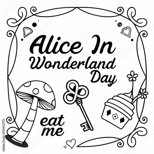 ALICE IN WONDERLAND DAY vector illustration