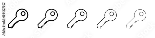key icon black and white vector sign