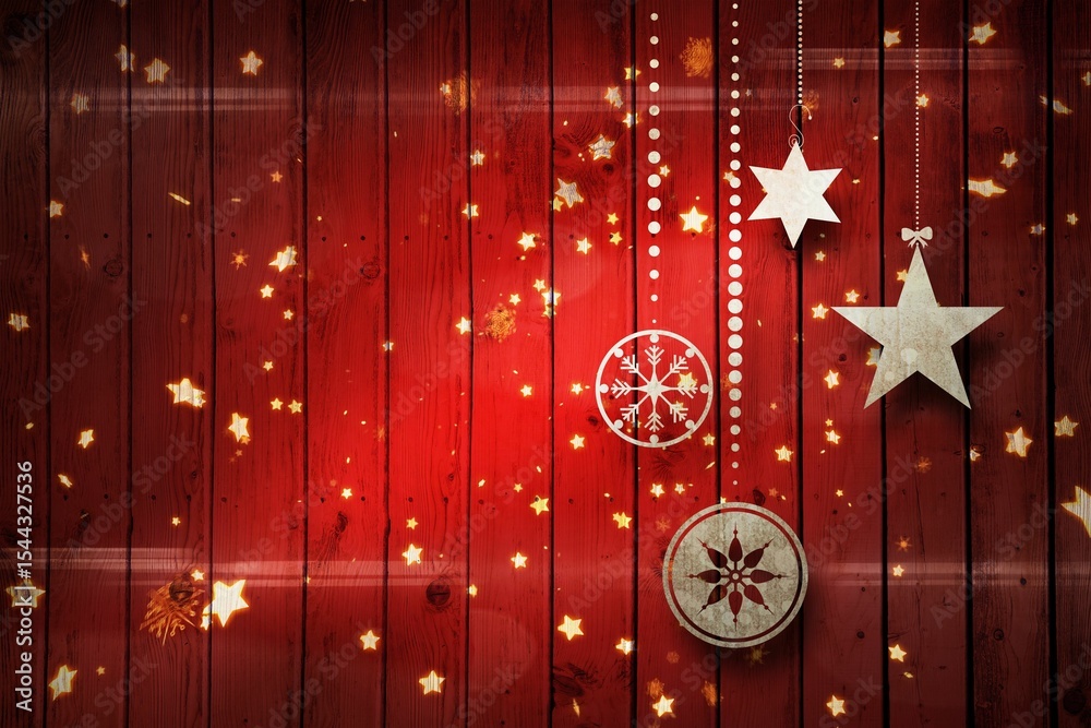 Obraz premium Christmas decorations over wood