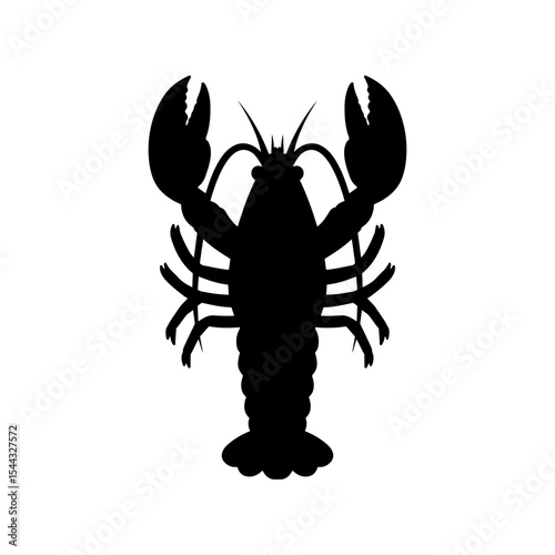 Lobster silhouette vector flat illustration design.