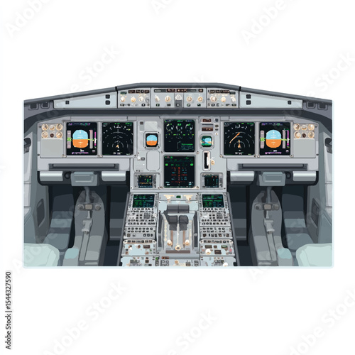 flight dashboard isolated in White Background, flight vector dashboard, Flat lay vector illustration