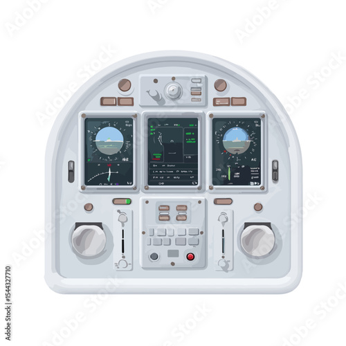 flight dashboard isolated in White Background, flight vector dashboard, Flat lay vector illustration