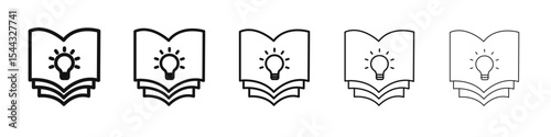 Knowledge icon black and white vector sign