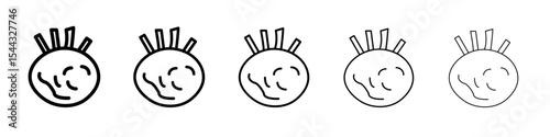 kohlrabi icon black and white vector sign