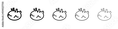 kohlrabi icon black and white vector sign