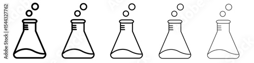 Lab flask icon black and white vector sign