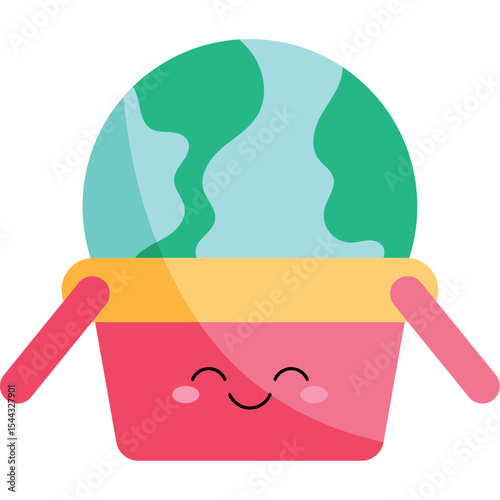 Global E-commerce Shopping Cart Illustration