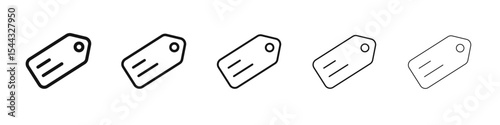 Label icon black and white vector sign