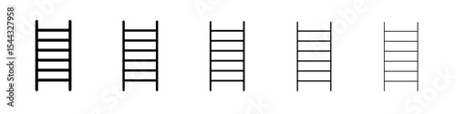 Ladder icon black and white vector sign