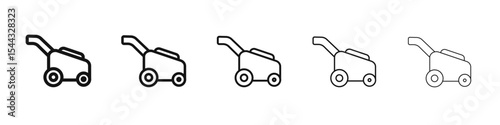Lawn mower icon black and white vector sign