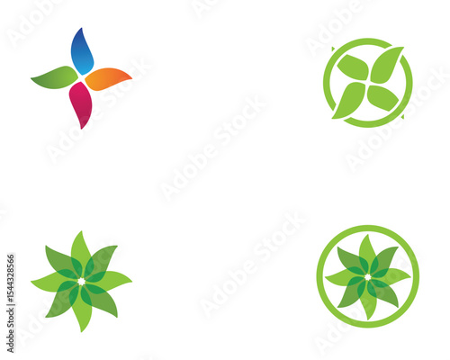 Logos of green Tree leaf ecology