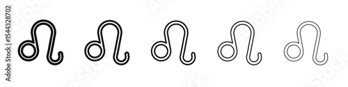 Leo zodiac sign icon black and white vector sign