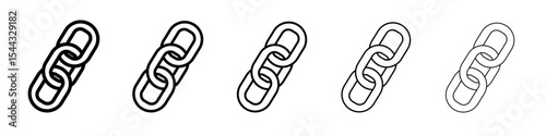 Link chain icon black and white vector sign