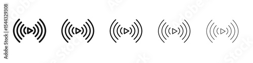 Live icon black and white vector sign
