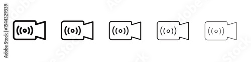 Live icon black and white vector sign
