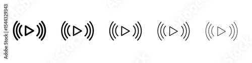 Live icon black and white vector sign