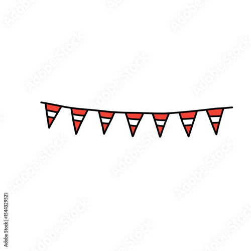 red and white flag decoration