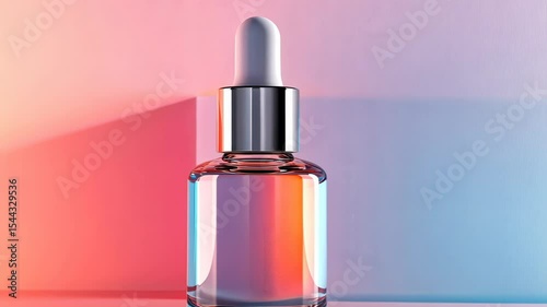 Perfume Bottle On Colorful Background