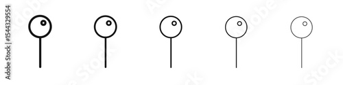 Location pin icon black and white vector sign