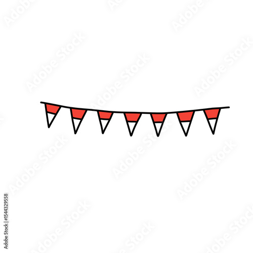 red and white flag decoration