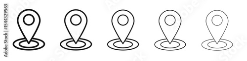 Location pin icon black and white vector sign