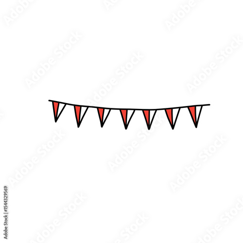 red and white flag decoration