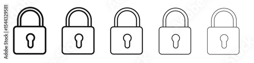 Lock icon black and white vector sign