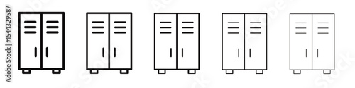 Locker icon black and white vector sign